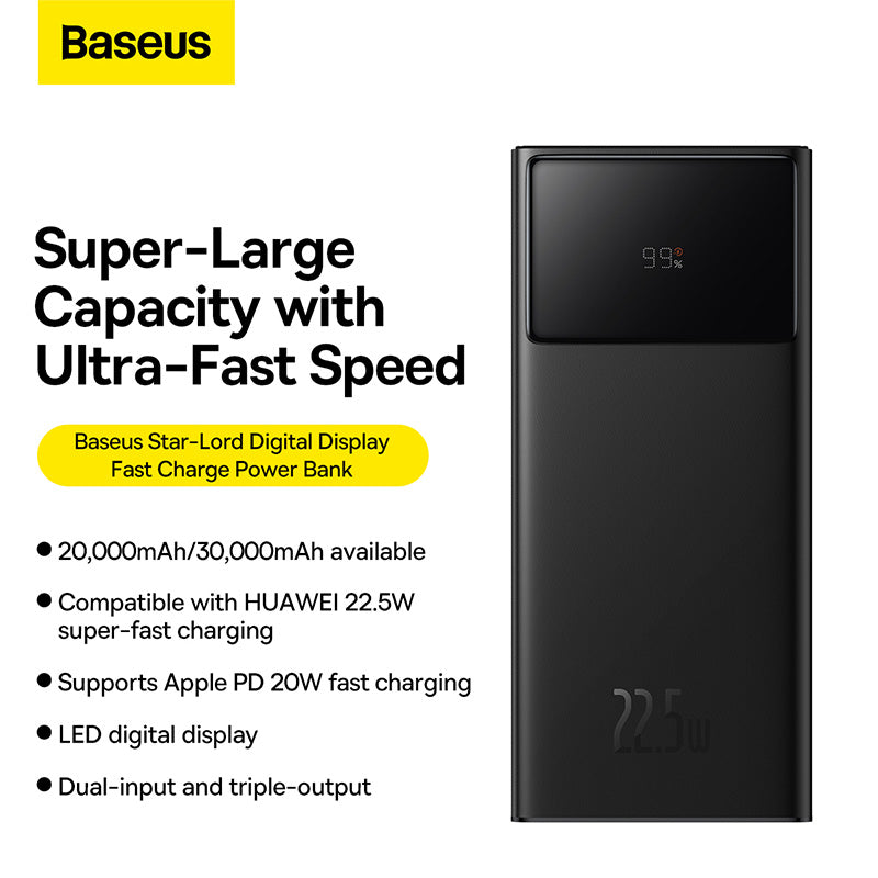 Baseus 20000mAh 22.5W Star-Lord Digital Display Fast Charge Power Bank