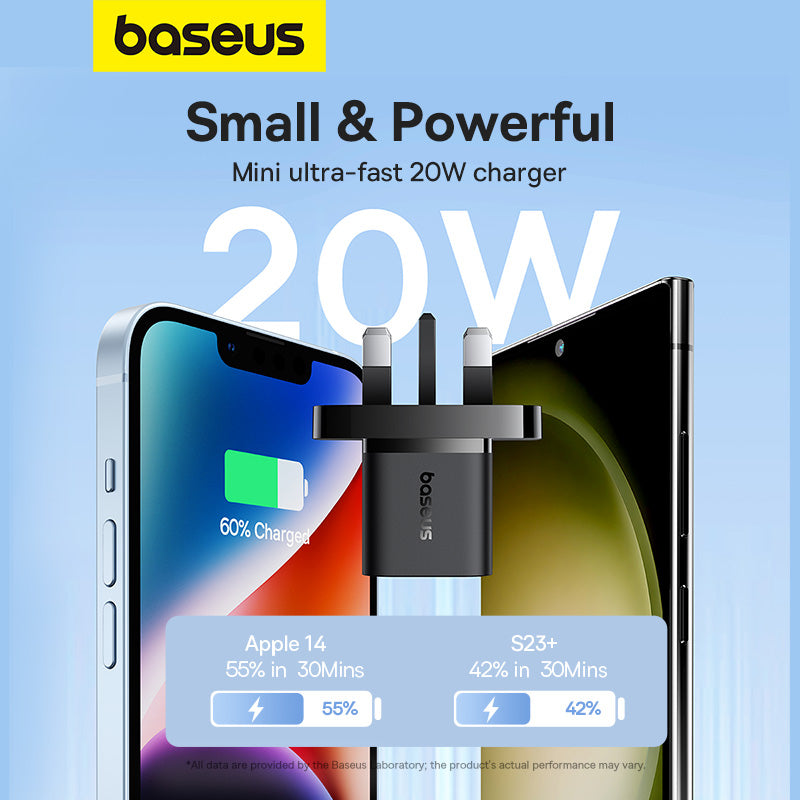 Baseus 20W GaN5 Mini Fast Charger Type-C UK Pin