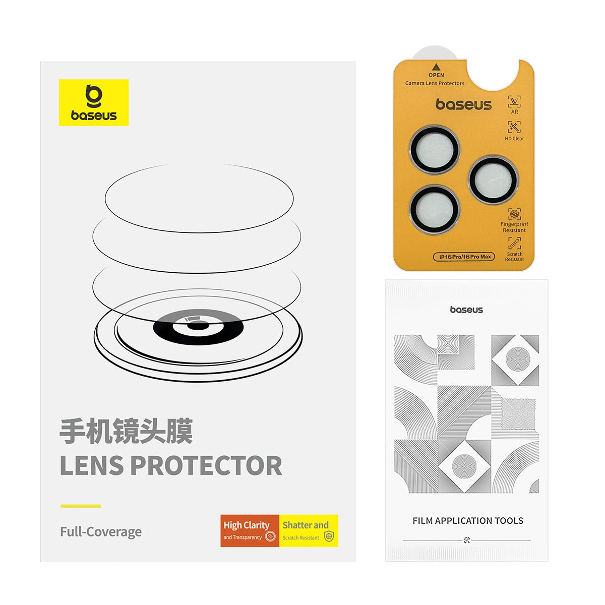 Baseus iPhone 16 Pro / 16 Pro Max Corning Series Glare-Repelling HD Lens Protector