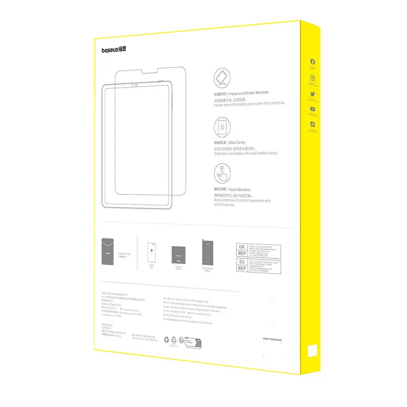 Baseus iPad Pro (2024) 11” Clear Crystal Blue Light Blocking Tempered Glass Screen Protector