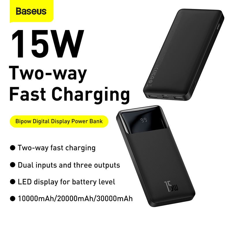 Baseus 10000mAh 15W Bipow Digital Display Power Bank (PPDML-I01)