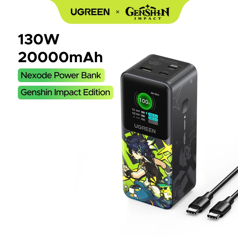 UGREEN 20000mAh 130W Genshin Impact Edition Smart Display Fast Charging Power Bank – PB721 – 35524GI