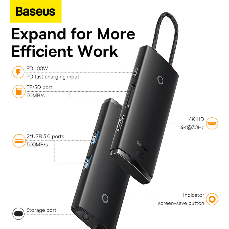 Baseus 6 in 1 Lite Air Joy Type-C HUB Docking Station