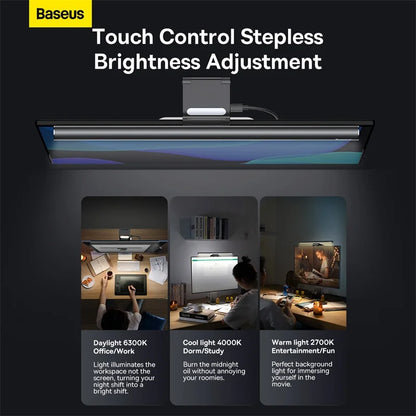 Baseus i-wok2 Series USB Asymmetric Light Source Screen Hanging Light (Youth) Black-DGIW000101- 1