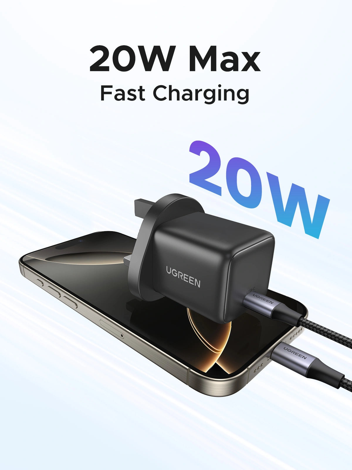 UGREEN 20W USB-C GaN Fast Charger UK Pin – X512 – 55529