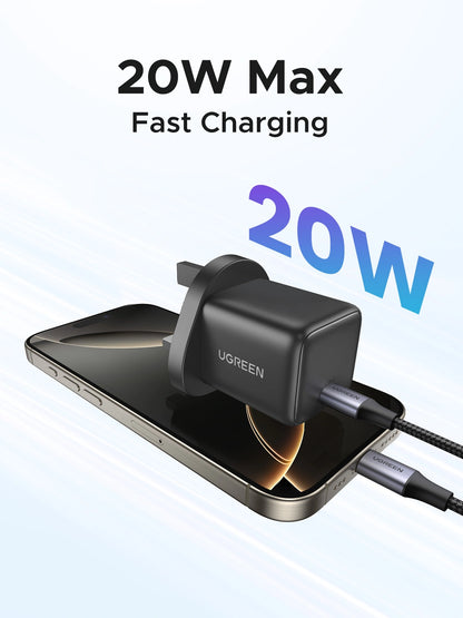 UGREEN 20W USB-C GaN Fast Charger UK Pin – X512 – 55529