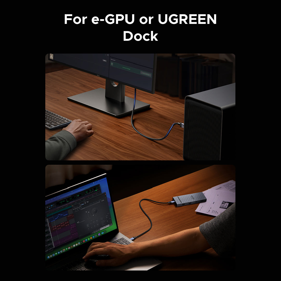 UGREEN 1 Meter 240W 8K@60Hz Type – C to Type -C Gen 3 Nylon Braided Cable (Space Gray) – L705 – 65175