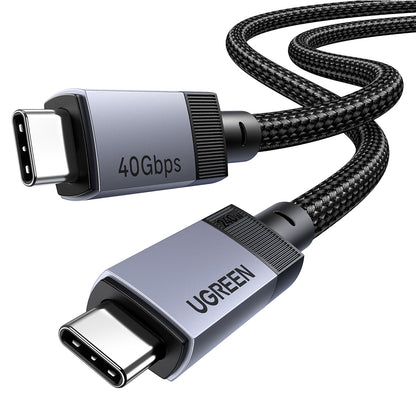 UGREEN 1 Meter 240W 8K@60Hz Type – C to Type -C Gen 3 Nylon Braided Cable (Space Gray) – L705 – 65175