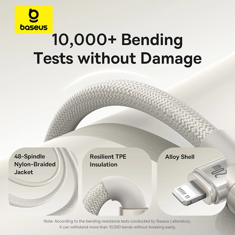 Baseus 1 Meter 20W Titanium Alloy PD Type-C to Lightning Fast Charging Cable – (Galaxy Titanium Gold) Model: P10378101G21-00