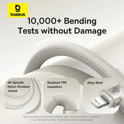 Baseus 1 Meter 20W Titanium Alloy PD Type-C to Lightning Fast Charging Cable – (Galaxy Titanium Gold) Model: P10378101G21-00