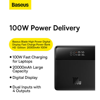 Baseus 20000mAh 100W Blade H1 Power Bank HD Edition