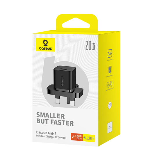 Baseus 20W GaN5 Mini Fast Charger Type-C UK Pin