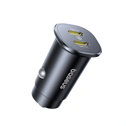 Baseus 30W GoTrip Car Charger – Type-C + Type-C, Cosmic Black C00072300123-01