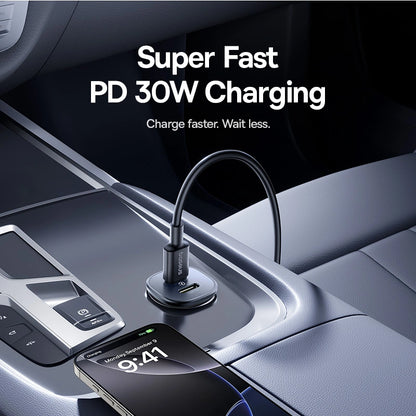 Baseus 30W GoTrip Car Charger – Type-C + Type-C, Cosmic Black C00072300123-01