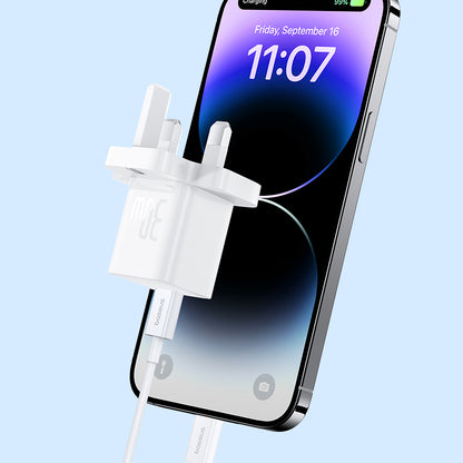 Baseus 30W USB-C GaN5 Mini Fast Charger Moon White