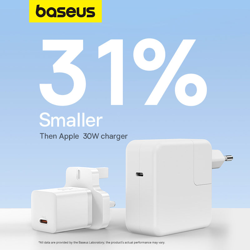 Baseus 30W USB-C GaN5 Mini Fast Charger Moon White