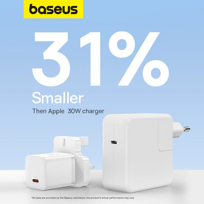 Baseus 30W USB-C GaN5 Mini Fast Charger Moon White