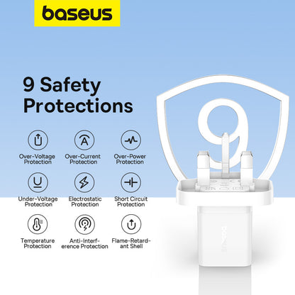 Baseus 30W USB-C GaN5 Mini Fast Charger Moon White