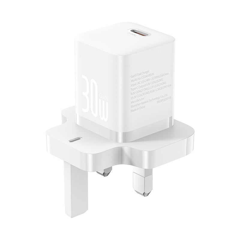 Baseus 30W USB-C GaN5 Mini Fast Charger Moon White