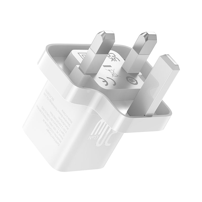 Baseus 30W USB-C GaN5 Mini Fast Charger Moon White
