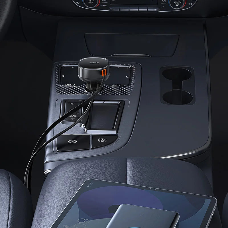 Baseus 60W Enjoyment Pro Car Charger C+Retractable Type-C Cable