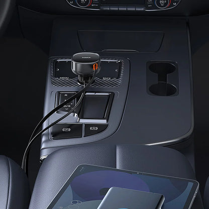 Baseus 60W Enjoyment Pro Car Charger C+Retractable Type-C Cable