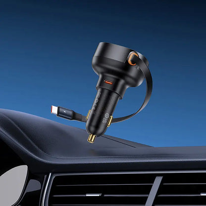 Baseus 60W Enjoyment Pro Car Charger C+Retractable Type-C Cable