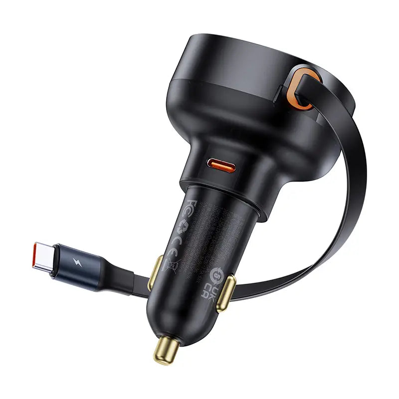 Baseus 60W Enjoyment Pro Car Charger C+Retractable Type-C Cable