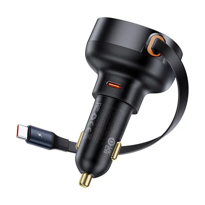 Baseus 60W Enjoyment Pro Car Charger C+Retractable Type-C Cable