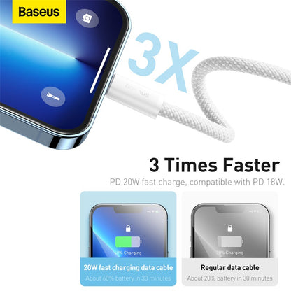 Baseus Dynamic Series 1M Fast Charging Data Cable Type-C to Lightning 20W White