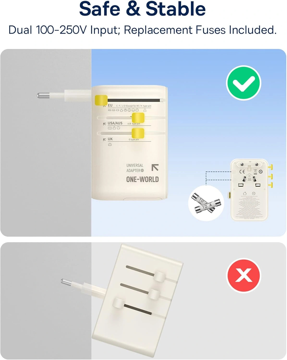 Baseus EnerCore 70W 6-in-1 Universal Travel Adapter with Retractable Cable – Off-White – CG11 – E0307E01