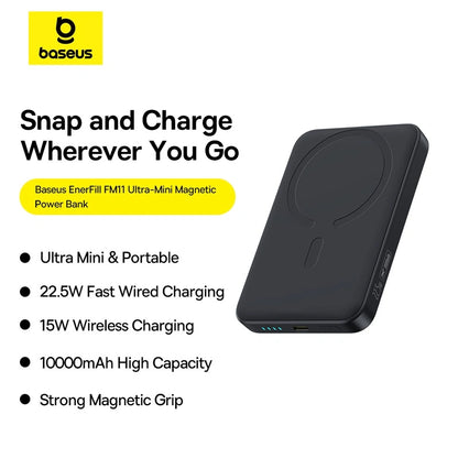 Baseus 10000mAh 22.5W EnerFill FM11 Ultra-Mini Magnetic Power Bank