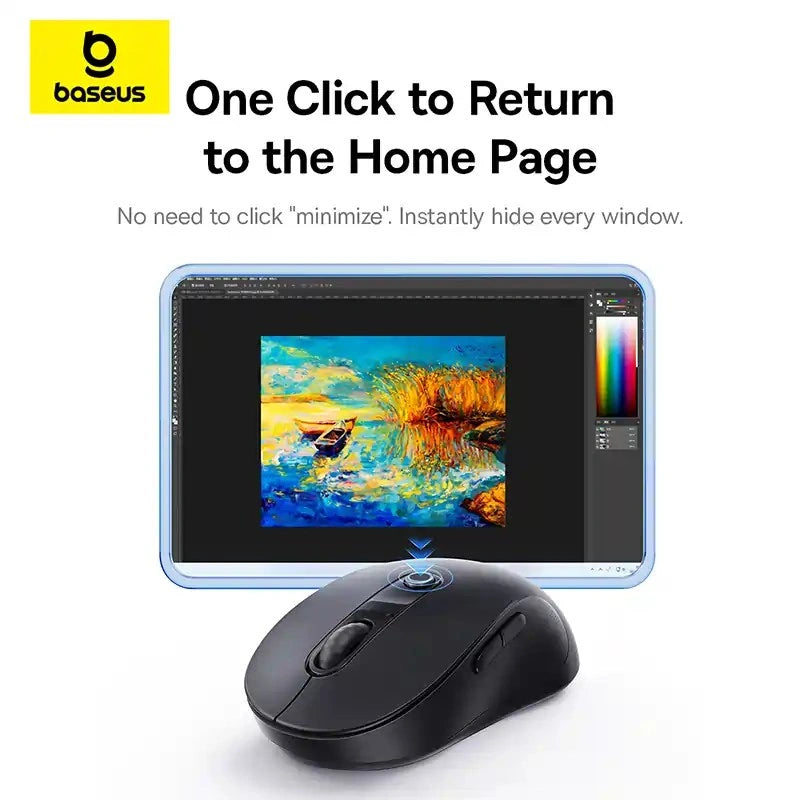 Baseus F02 Ergonomic Wireless Mouse Bluetooth Single Cosmic Black – Bluetooth only