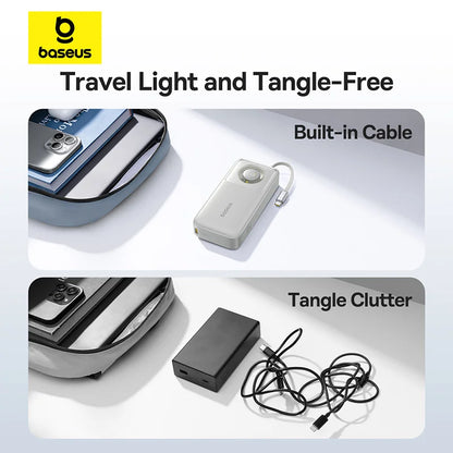 Baseus Free2Pull 20000mAh 65W Power Bank with Retractable Cable