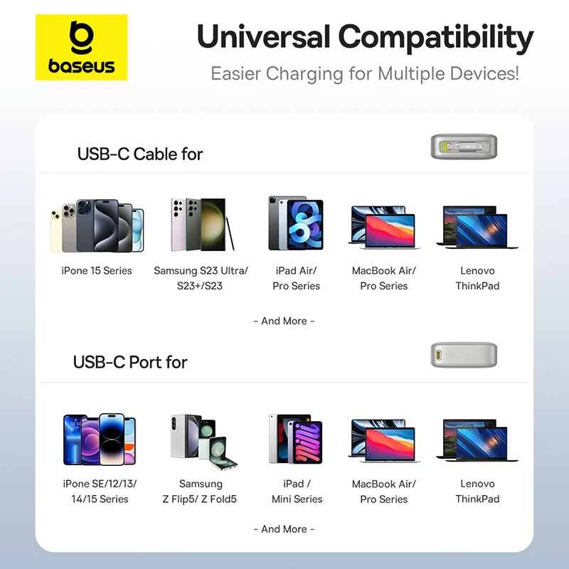 Baseus Free2Pull 20000mAh 65W Power Bank with Retractable Cable