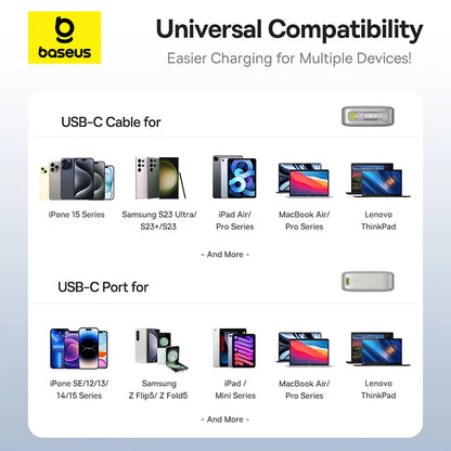 Baseus Free2Pull 20000mAh 65W Power Bank with Retractable Cable