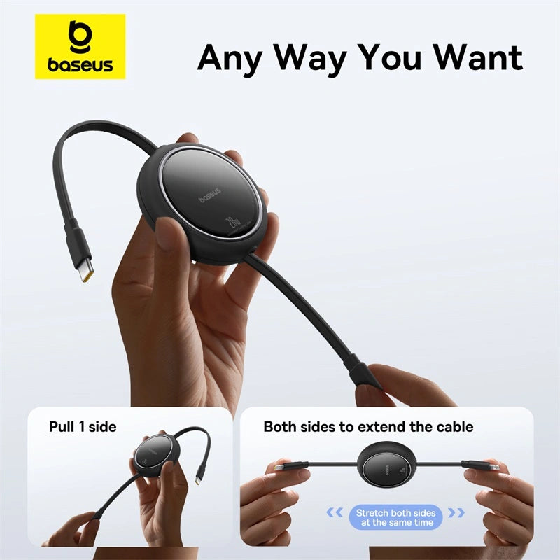 Baseus Free2Pull Retractable 1 Meter 20W Type-C to Lightning Charging Cable