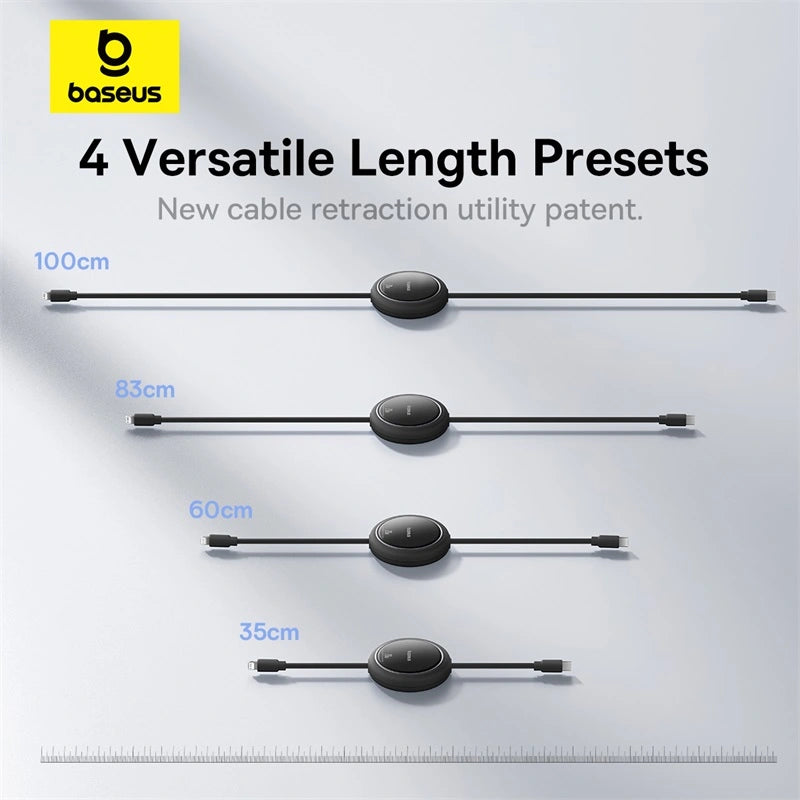 Baseus Free2Pull Retractable 1 Meter 20W Type-C to Lightning Charging Cable