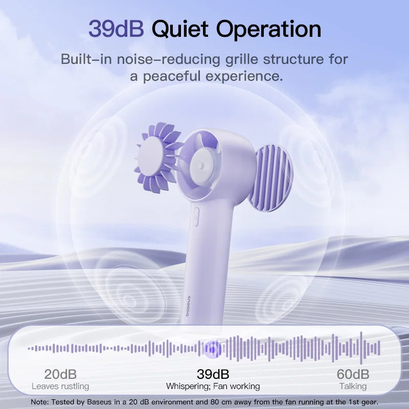 Baseus GoTrip DT1 Mini Turbine Handheld Fan Nebula Purple