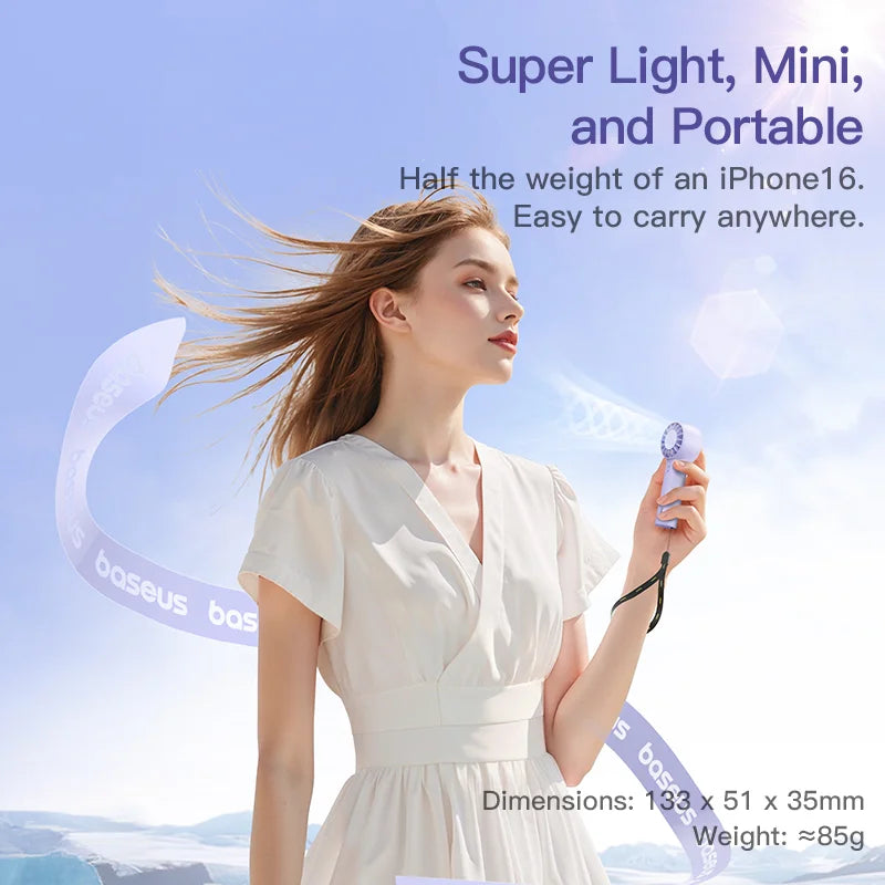 Baseus GoTrip DT1 Mini Turbine Handheld Fan Nebula Purple