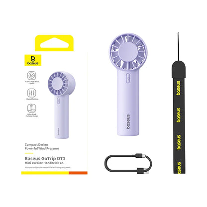 Baseus GoTrip DT1 Mini Turbine Handheld Fan Nebula Purple