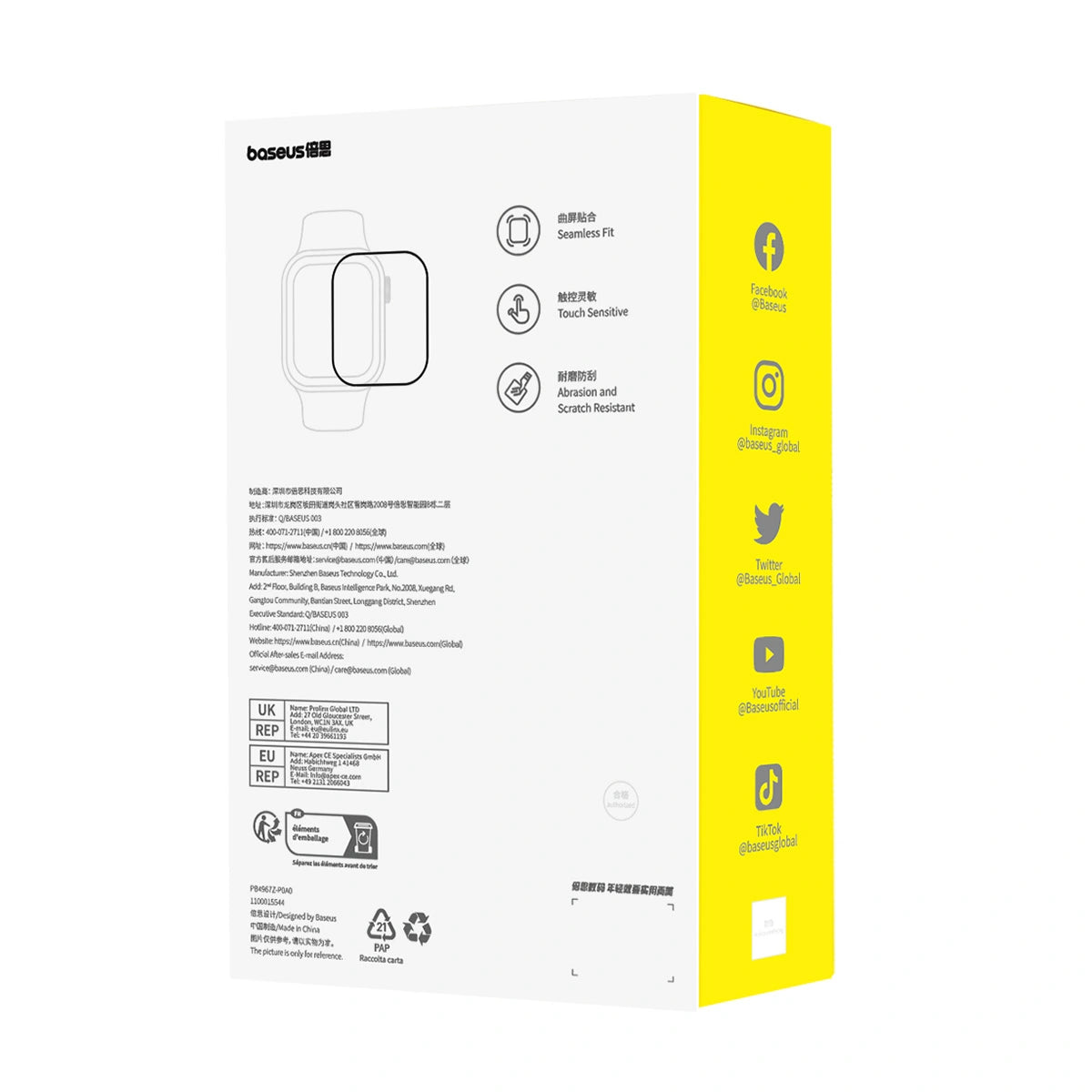 Baseus NanoCrystal Series 41mm for Apple Watch 7/8/9, Full-Coverage Curved-Screen Crystal Tempered Glass