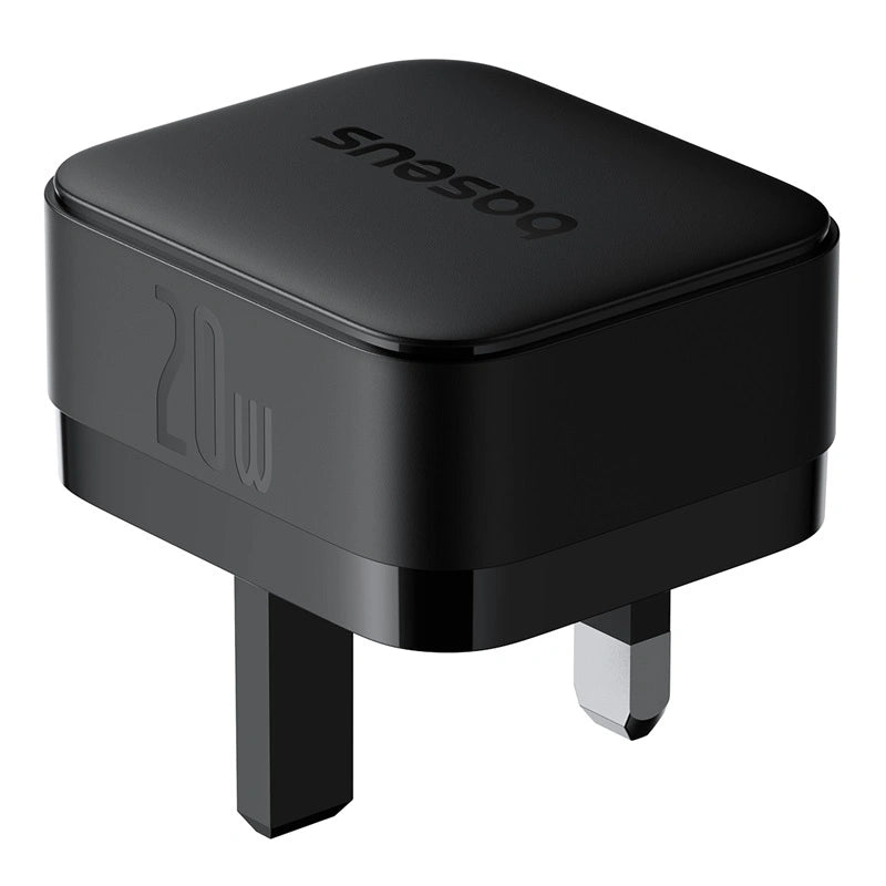 Baseus 20W Palm Fast Charger Type C UK Pin (Black / White)