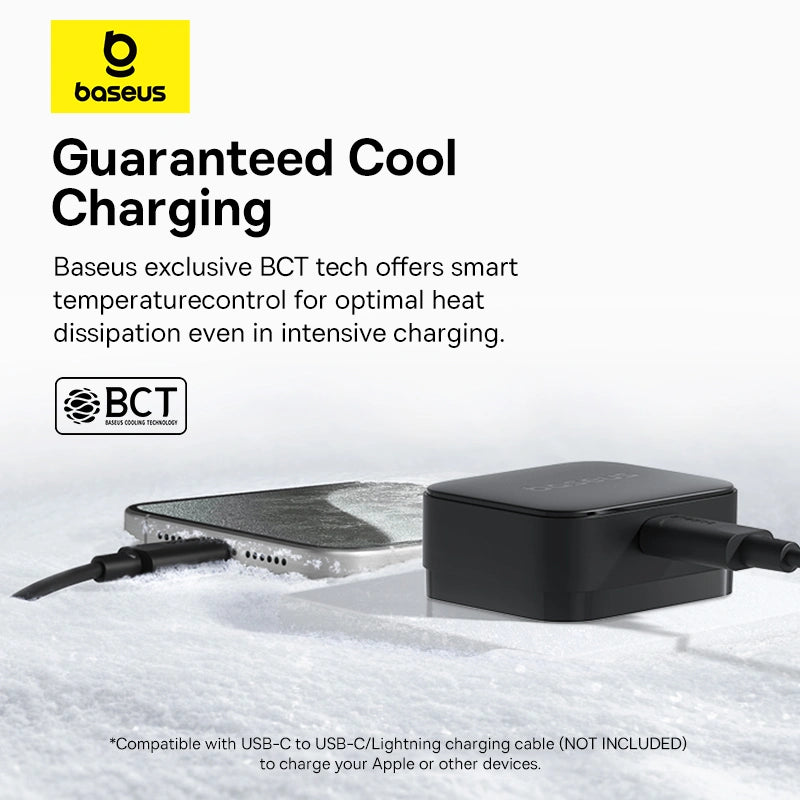 Baseus 20W Palm Fast Charger Type C UK Pin (Black / White)