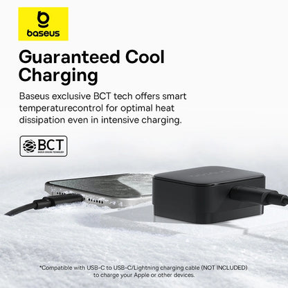 Baseus 20W Palm Fast Charger Type C UK Pin (Black / White)