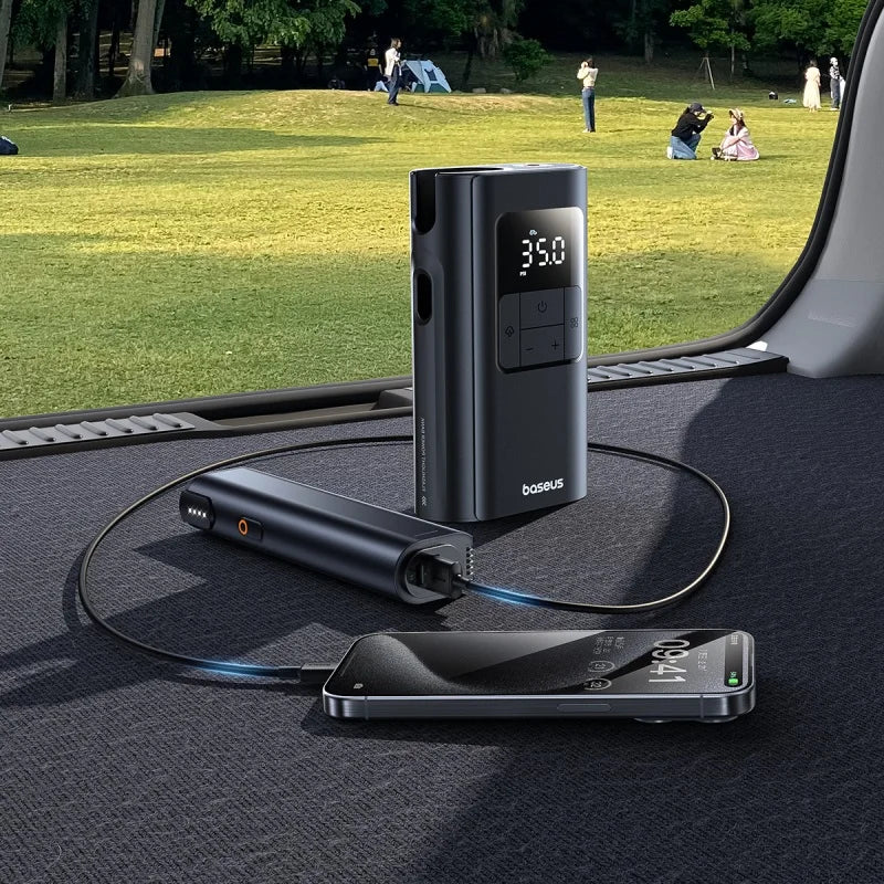 Baseus PrimeTrip VA1 Wired and Wireless 2-in-1 Tire Inflator Cosmic Black