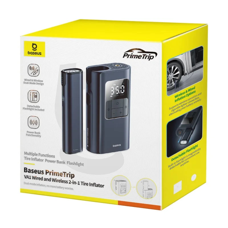 Baseus PrimeTrip VA1 Wired and Wireless 2-in-1 Tire Inflator Cosmic Black