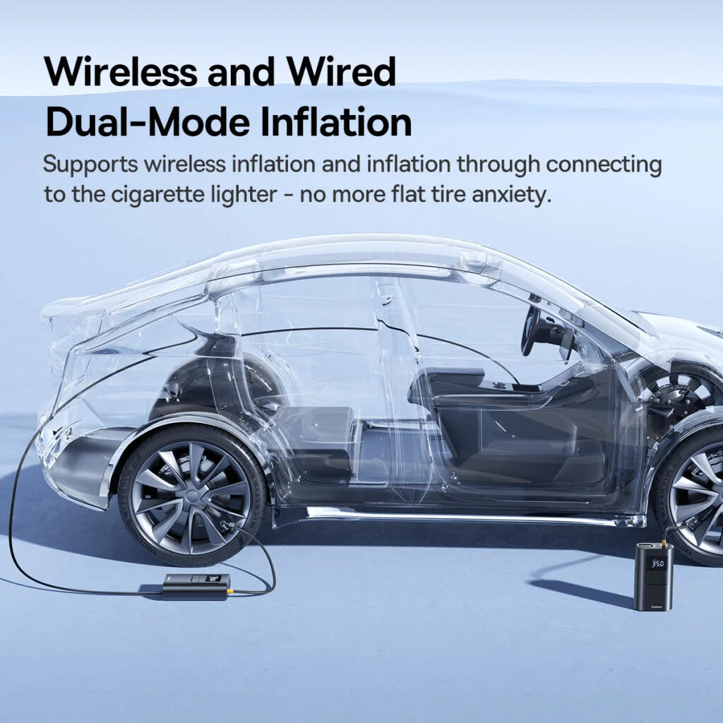 Baseus PrimeTrip VA1 Wired and Wireless 2-in-1 Tire Inflator Cosmic Black