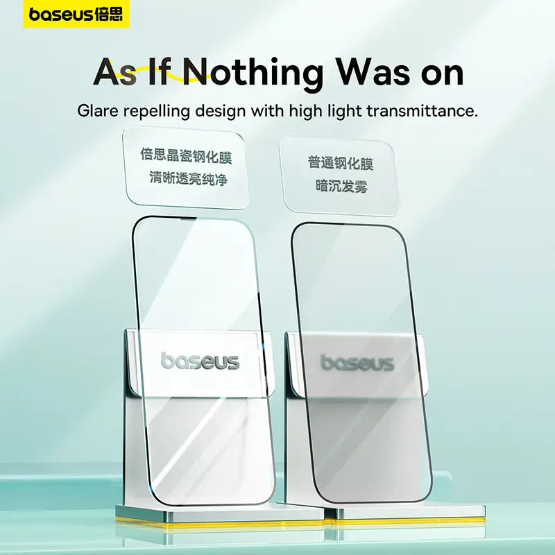 Baseus Iphone 15 Pro Max Sapphire Series Easy Stick-on HD Tempered-Glass Screen Protector
