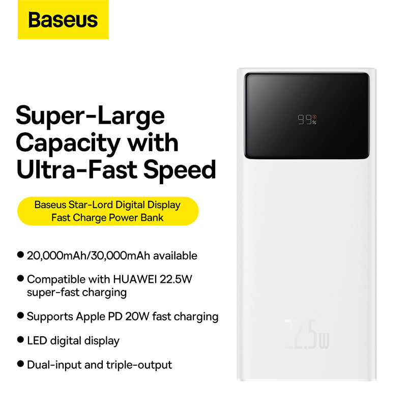 Baseus 20000mAh 22.5W Star-Lord Digital Display Fast Charge Power Bank